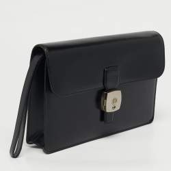 مملوكة مسبقًا حقيبة معصم جلد أسود ألفريد دنهل