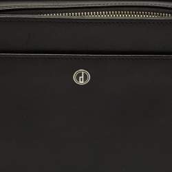 مملوكة مسبقًا Dunhill Black Leather Zip Wristlet Pouch