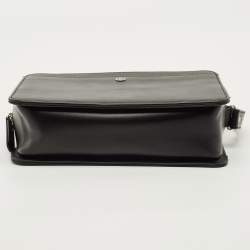 مملوكة مسبقًا Dunhill Black Leather Zip Wristlet Pouch