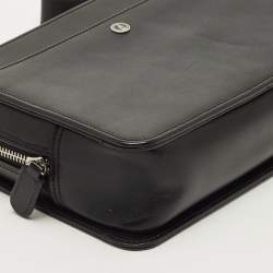 مملوكة مسبقًا Dunhill Black Leather Zip Wristlet Pouch