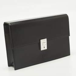 مملوكة مسبقًا حقيبة كلتش معصم دنهل جلد سوداء