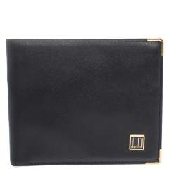 Pre Owned Dunhill Black Leather Bifold Wallet