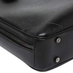 Dunhill Black Leather Single Document Briefcase