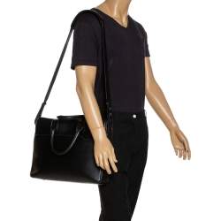 Dunhill Black Leather Single Document Briefcase