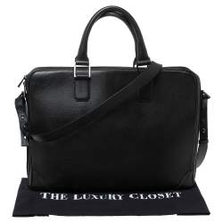 Dunhill Black Leather Single Document Briefcase