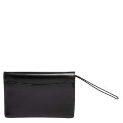 Dunhill Black Leather Wristlet Clutch 
