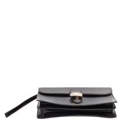 Dunhill Black Leather Wristlet Clutch 