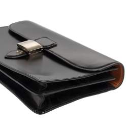 Dunhill Black Leather Wristlet Clutch 