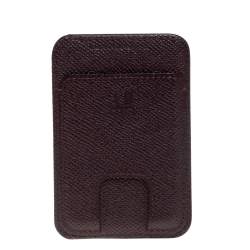 Pre Owned Dunhill Burgundy Leather Card Holder