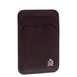 Pre Owned Dunhill Burgundy Leather Card Holder