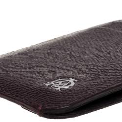 Pre Owned Dunhill Burgundy Leather Card Holder