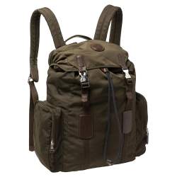 Dunhill Military Green Nylon Large Guardsman Backpack