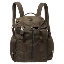 Dunhill Military Green Nylon Large Guardsman Backpack
