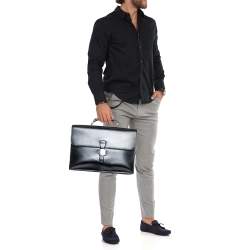Dunhill Black Leather Confidential Briefcase