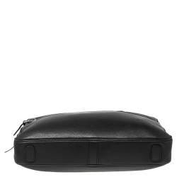 Dunhill Black Leather Zip Briefcase 