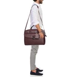 Dunhill Burgundy Leather Briefcase 