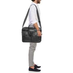 Dunhill Black Leather Laptop Briefcase