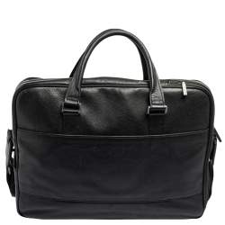 Dunhill Black Leather Laptop Briefcase