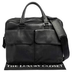 Dunhill Black Leather Laptop Briefcase