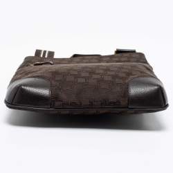 Dunhill Brown Canvas and Leather Messenger Bag