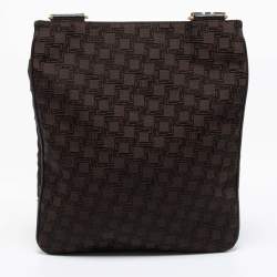 Dunhill Brown Canvas and Leather Messenger Bag