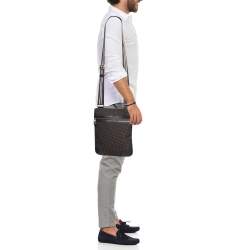 Dunhill Brown Canvas and Leather Messenger Bag