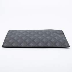 Dunhill Black/Grey Cadogan Leather Top Zip Document Pouch