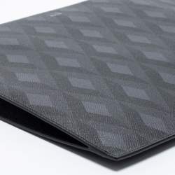 Dunhill Black/Grey Cadogan Leather Top Zip Document Pouch