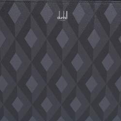 Dunhill Black/Grey Cadogan Leather Top Zip Document Pouch
