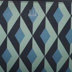 Dunhill Multicolor Cadogan Print Leather Small Zip Folio Clutch