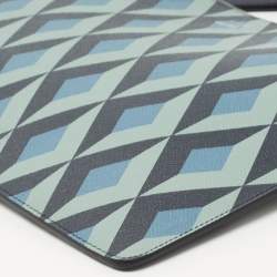 Dunhill Multicolor Cadogan Print Leather Small Zip Folio Clutch