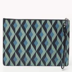 Dunhill Multicolor Cadogan Print Leather Small Zip Folio Clutch