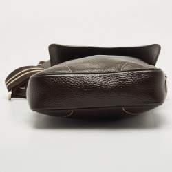 Pre Owned Dunhill Dark Brown Leather Messenger Bag