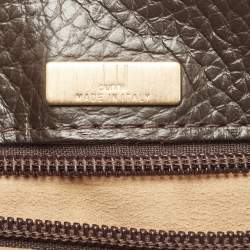 Pre Owned Dunhill Dark Brown Leather Messenger Bag