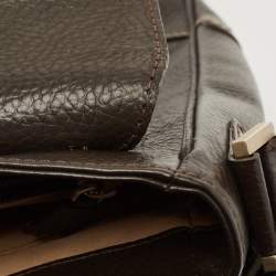 Pre Owned Dunhill Dark Brown Leather Messenger Bag