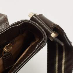 Pre Owned Dunhill Dark Brown Leather Messenger Bag