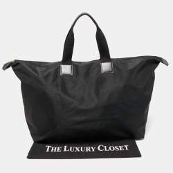 Dunhill Black Nylon Zip Shopper Tote