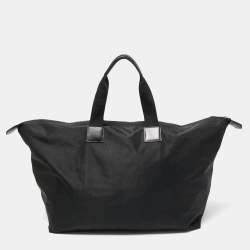 Dunhill Black Nylon Zip Shopper Tote
