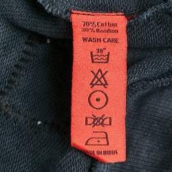 مملوكة مسبقًا D`yavol X Navy Blue Perfectly Flawed Embroidery Cotton Blend Hooded Sweatshirt S