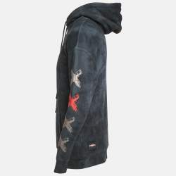 مملوكة مسبقًا D`yavol X Navy Blue Perfectly Flawed Embroidery Cotton Blend Hooded Sweatshirt S