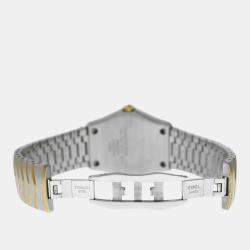 Pre Owned Ebel Classic Wave E1187F44 Quartz Diamond 18K Yellow Gold Stainless Steel Men's Wristwatch 38 mm