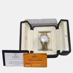 Pre Owned Ebel Classic Wave E1187F44 Quartz Diamond 18K Yellow Gold Stainless Steel Men's Wristwatch 38 mm