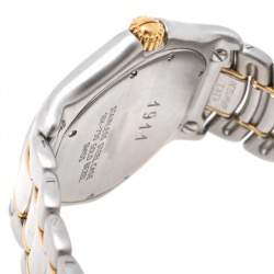 Pre Owned Ebel Black 18K Yellow Gold & Stainless Steel 1911 1187916 Men's Wristwatch 36 mm