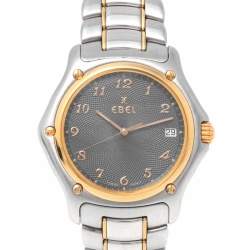 Pre Owned Ebel Black 18K Yellow Gold & Stainless Steel 1911 1187916 Men's Wristwatch 36 mm