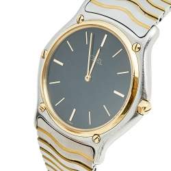 Ebel Black 18k Yellow Gold Stainless Steel Classic Wave 181903 Men's Wristwatch 36 mm