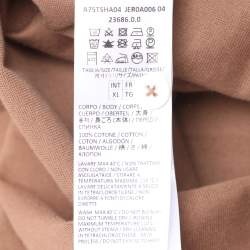 Pre Owned تسيرت إليفنثي جيرسي بياقة هينلي بني مقاس كبير جداً - إكسترا لارج