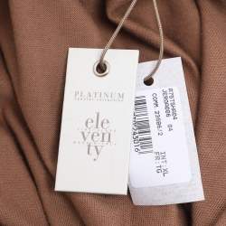 Pre Owned تسيرت إليفنثي جيرسي بياقة هينلي بني مقاس كبير جداً - إكسترا لارج