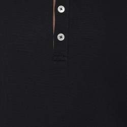 Pre Owned Eleventy Navy Blue Jersey Henley T-Shirt XL