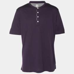 Eleventy Purple Jersey Henley T-Shirt XL