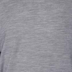 Pre Owned Elevety Grey Merino Wool Knit Full Sleeve T-Shirt XL